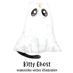 Cute Ghost, Ghost, Halloween, Black cat, Halloween cat