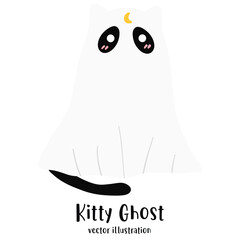 Cute Ghost, Ghost, Halloween, Black cat, Halloween cat