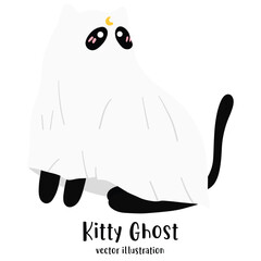 Cute Ghost, Ghost, Halloween, Black cat, Halloween cat
