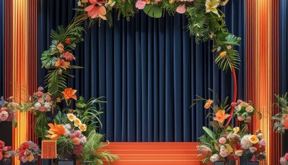 Fototapeta premium Abstract backgrounds with natural flower and leaf ornaments