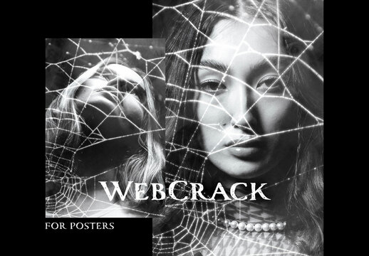 Web Crack Poster Photo Effect Mockup