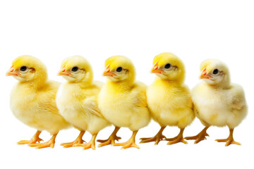 Naklejka premium Yellow chicken broilers on a transparent background