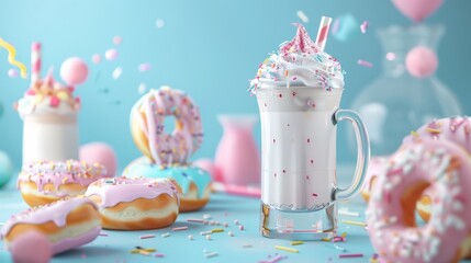 Sweet Treats A Milkshake and Donuts Party.