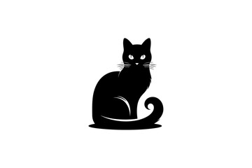 Cat silhouette vector illustration.