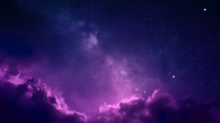 fantastic purple starry sky with cloud at night