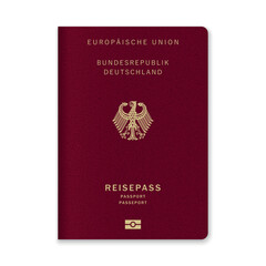 Germany Passport Cover with Gold Emblem and Text