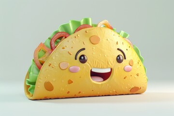 Happy Taco Character Smiling.
