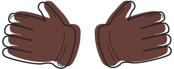 Obraz premium vector drawing in doodle style. working protective glove. construction tool, hand work