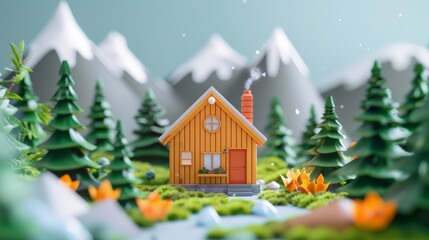 Cozy Cabin in a Winter Wonderland.