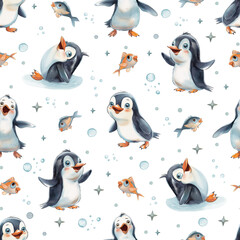 Obraz premium seamless pattern with penguins