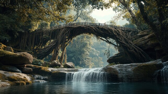 Living Root Bridge, Meghalaya, India