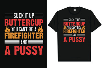Firefighter typography tshirt design