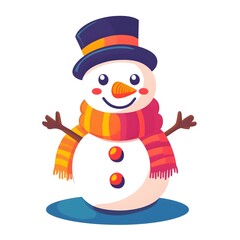 Colorful and Cheerful Snowman