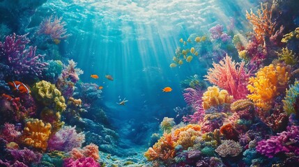 Fototapeta premium Underwater Paradise: Vibrant Coral Reef