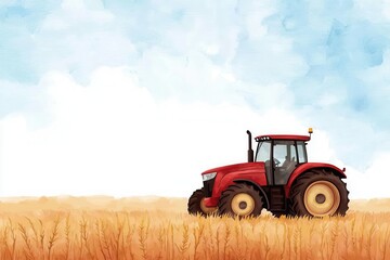 Fototapeta premium Agricultural economic policy, government investments in farming and food security, sustainable rural development, Watercolor style
