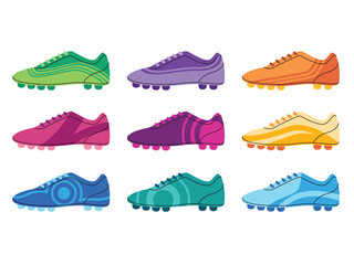 Soccer football sportwear shoe pair sportwear footwear uniform foot protection equipment fashion colorful design collection
