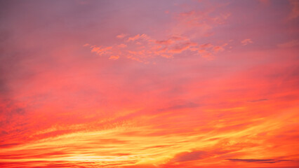 Beautiful , luxury soft gradient orange gold clouds and sunlight on the blue sky perfect for the background, take in everning,Twilight, Large size, high definition landscape photo