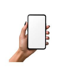 Hand Holding Smartphone With White Screen