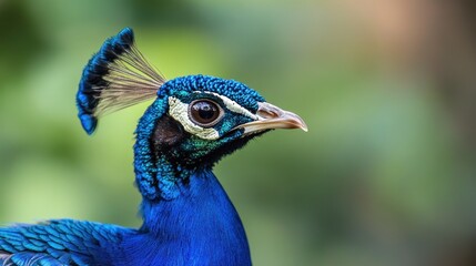 Obraz premium A Close-Up Portrait of a Majestic Peacock
