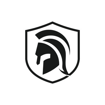 recommend clip art: spartan and gladiator helmet logo design vector icon with creative idea