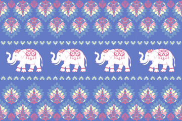 thai pattern,seamless, elephants pattern,traditional ethnic, fabric pattern for textiles, rugs,wallpaper, clothing, sarong, batik, wrapping, embroidery, print, background, cover, illustration,vector.