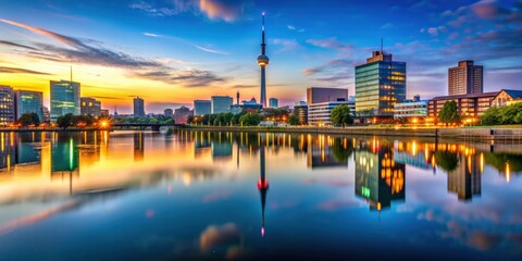 Evening Panoramic View Dortmund Skyline