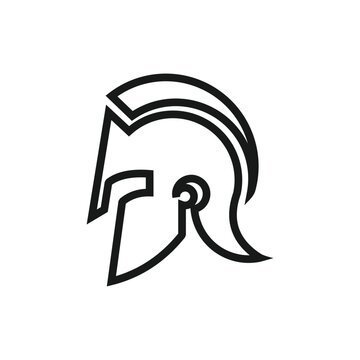 recommend clip art: spartan and gladiator helmet logo design vector icon with creative idea