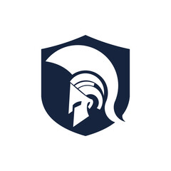 spartan and gladiator helmet logo design vector icon with creative idea