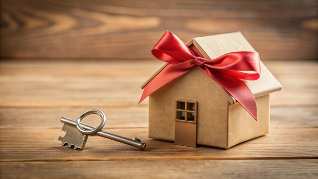 house object with key, perfect gift for housewarming celebration, house, home,object, key, gift, housewarming