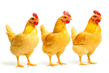 Fototapeta premium Yellow broilers on a transparent background