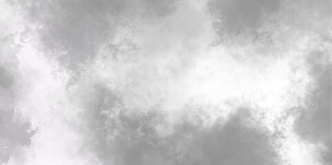 Abstract white and gray isolated cloud cumulus clouds. Gray aquarelle painted realistic fog or mist smoky textured canvas design. White and ash messy wall stucco texture background.