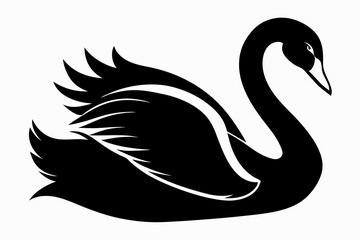 swan silhouette vector illustration