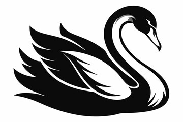 swan silhouette vector illustration