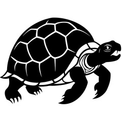 turtle logo vector silhouette illustration with white background 