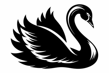 swan silhouette vector illustration