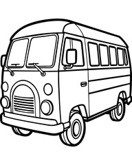 A drawing of a bus that has the word the word on it