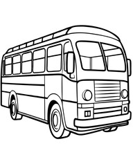 A drawing of a bus that has the word the word on it