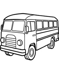A drawing of a bus that has the word the word on it