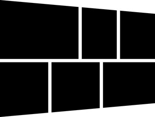 Empty 6 photo collage template with black and white picture of a frame moodboard for presentation