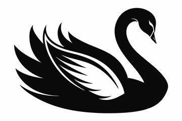 swan silhouette vector illustration