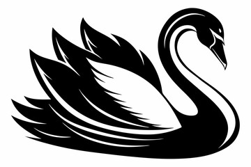 swan silhouette vector illustration