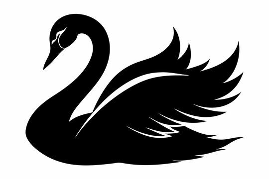 recommend clip art: swan silhouette vector illustration