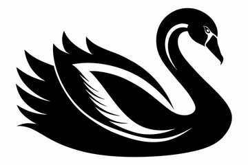 swan silhouette vector illustration