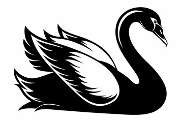 swan silhouette vector illustration