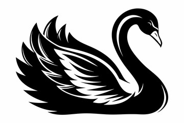 swan silhouette vector illustration