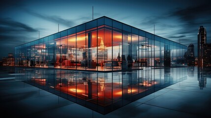 Obraz premium sunset in the city