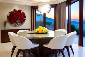 dining table and beautiful decoration peace