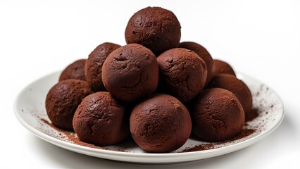 Decadent Chocolate Truffles Piled High on a Plate