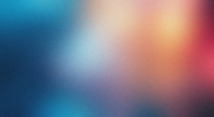 Obraz premium Grain Noise Textured Blurred Gradient Background with Blue and Red Colors