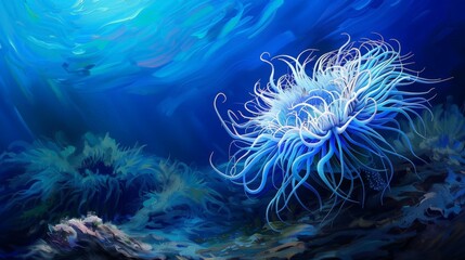 Obraz premium Blue Sea Anemone.